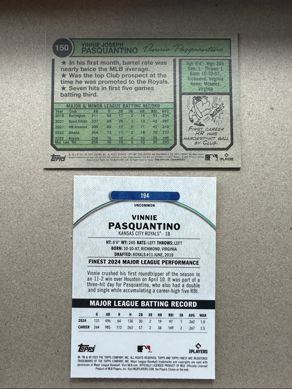Jac Caglianone/Pasquantino/Jensen rookie cards w/ Bobby Witt Jr & Perez (17) - Picture 6 of 16